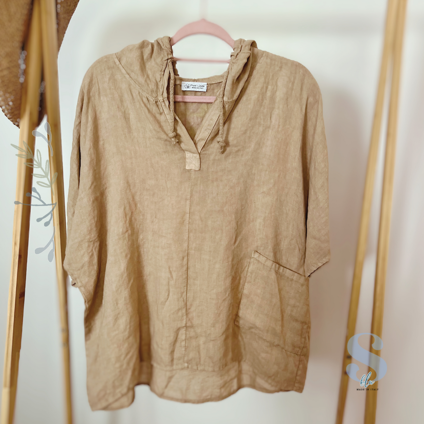 Hooded Linen Blouse
