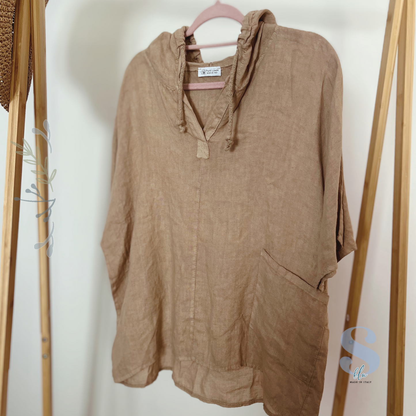 Hooded Linen Blouse