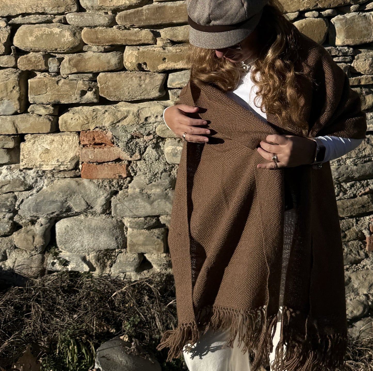 Brown Handloom Pashmina | Woven on a Loom